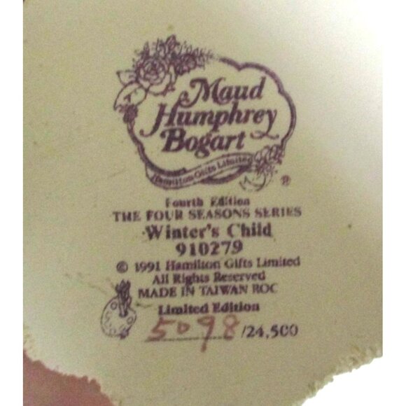 Maud Humphrey Bogart Figurine - Vintage Winter's Child Figure - LE Hamilton Gift - Picture 7 of 7